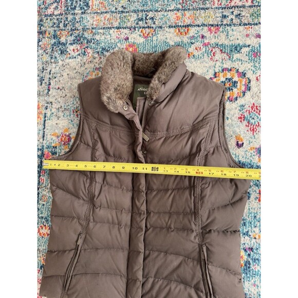 Vtg Eddie Bauer Goose Down Vest with Faux Fur Collar Women's Size Large‎ - Picture 6 of 9